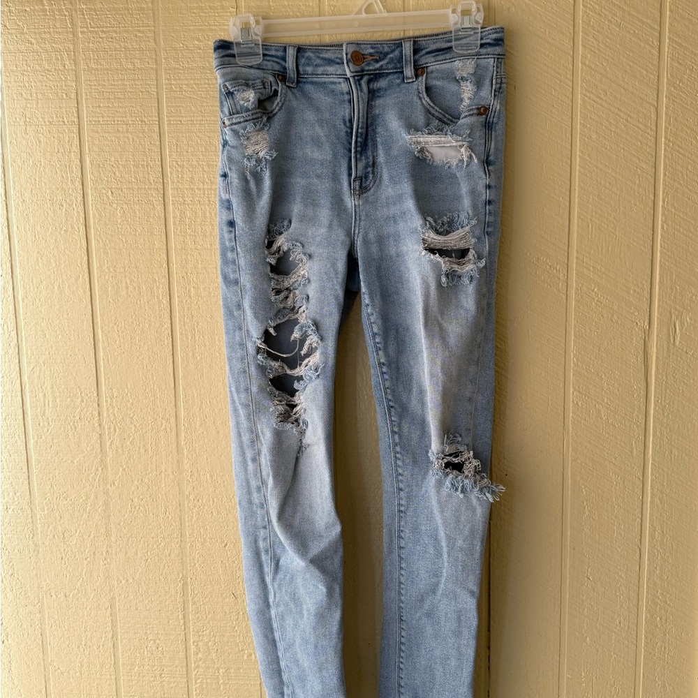 American Eagle Outfitters Blue Skinny Jeans Distressed